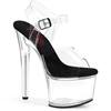 Pleaser - PASSION708 Sandaal met enkelband, Paaldans schoenen - Transparant/Zwart Product image
